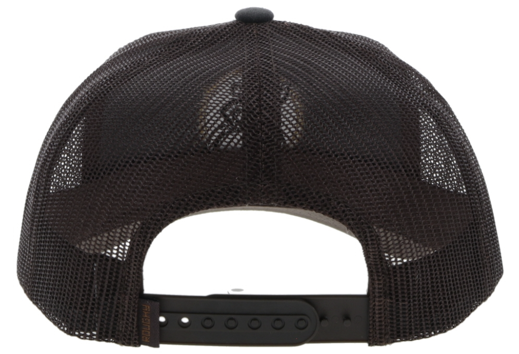 HOOEY STRAP ROUGHY CHARCOAL / BROWN TRUCKER OSFA 4031T-CHBR