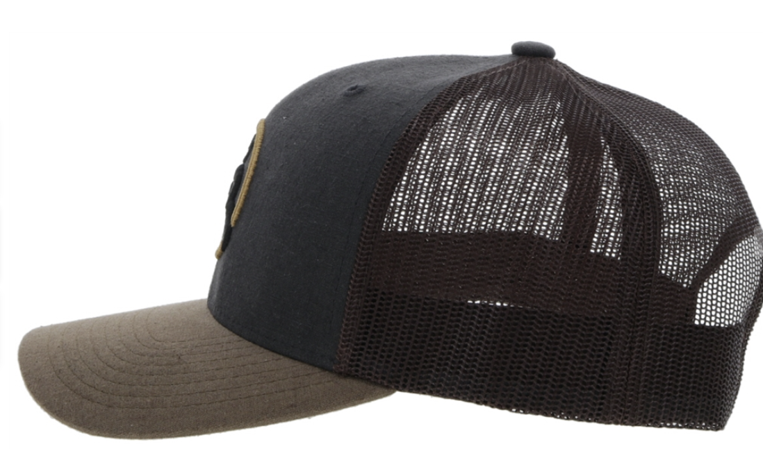 HOOEY STRAP ROUGHY CHARCOAL / BROWN TRUCKER OSFA 4031T-CHBR