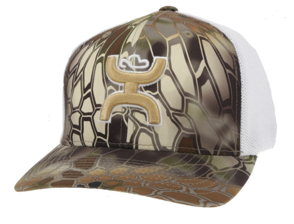HOOEY BASS BROWN / WHITE FLEXFIT TAN/WHITE LOGO