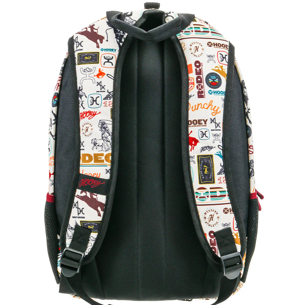HOOEY "Rockstar" Hooey Backpack Cream Rodeo Pattern w/Black Accents