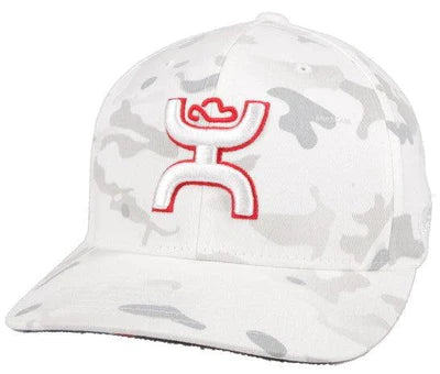 HOOEY CHRIS KYLE FLEXFIT HAT WHITE WITH RED LOGO CK019