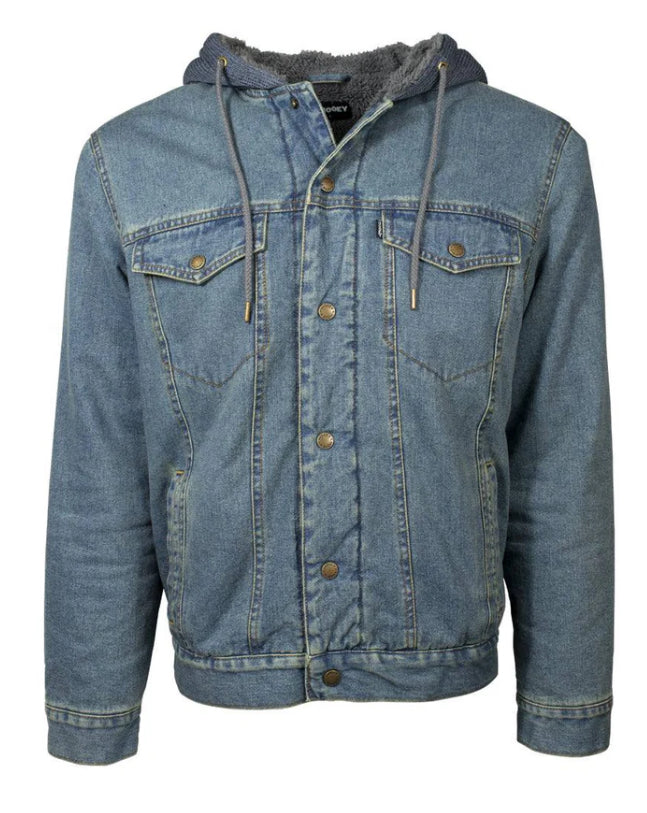 "HOOEY DENIM HOODED JACKET" DARK NAVY FLEECE LINING