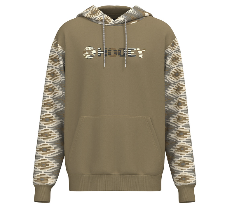 HOOEY HOODY LOCK UP TAN WITH CREAM AND BLACK AZTEC PATTERN HH1191TNCR