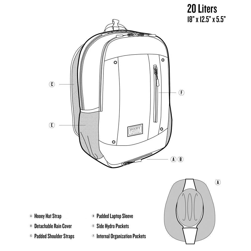 HOOEY "Rockstar" Hooey Backpack Cream Rodeo Pattern w/Black Accents