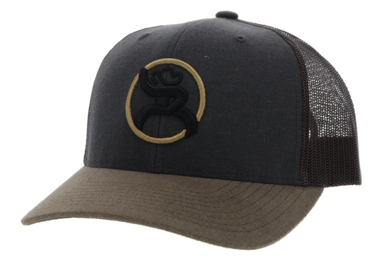 HOOEY STRAP ROUGHY CHARCOAL / BROWN TRUCKER OSFA 4031T-CHBR