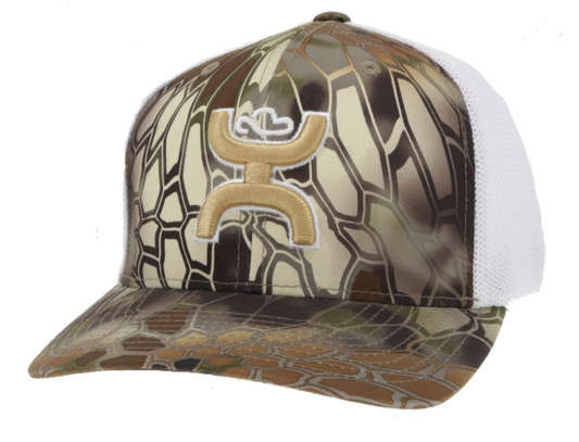 HOOEY BASS BROWN / WHITE FLEXFIT TAN/WHITE LOGO
