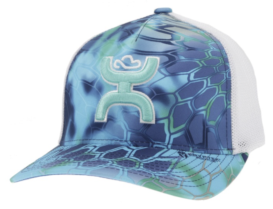 HOOEY BASS BLUE / WHITE TRUCKER TURQUOISE / WHITE LOGO OSFA