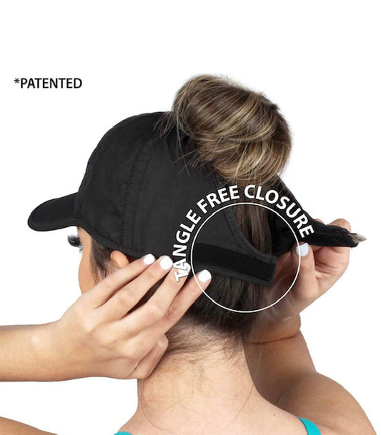 VELCRO BACK PONY TAIL HAT FEATHER LIGHT ACTIVE
