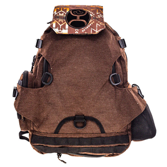 HOOEY MULE BACKPACK BROWN / BLACK WITH AZTEC PATETERN