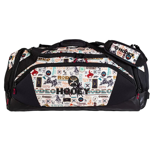HOOEY DUFFLE "The Competitor" Carry-All Bag Black/Cream w/Rodeo Pattern