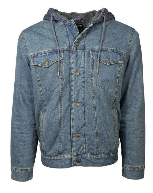 "HOOEY DENIM HOODED JACKET" DARK NAVY FLEECE LINING
