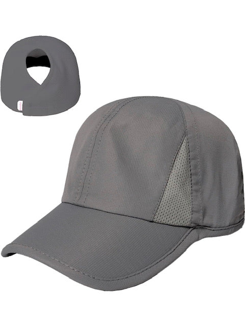 VELCRO BACK PONY TAIL HAT FEATHER LIGHT ACTIVE