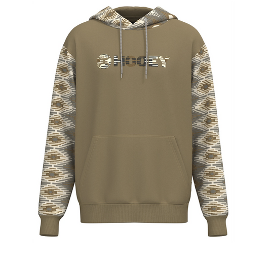 HOOEY HOODY LOCK UP TAN WITH CREAM AND BLACK AZTEC PATTERN HH1191TNCR