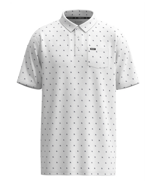 HOOEY POLO HOT SHOT WHITE WITH NAVY HOOEY LOGO