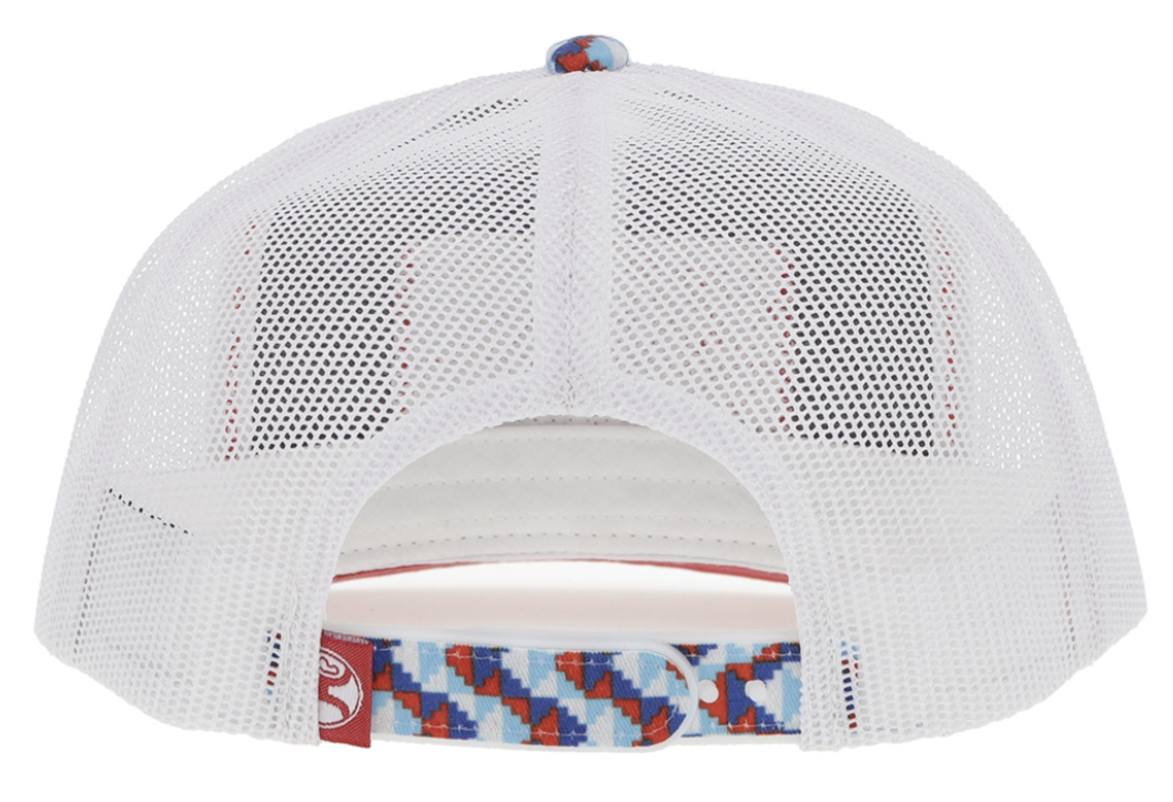 HOOEY LAKOTA BLUE / WH TRUCKER RED / WHITE RECTANGLE PATCH OSFA
