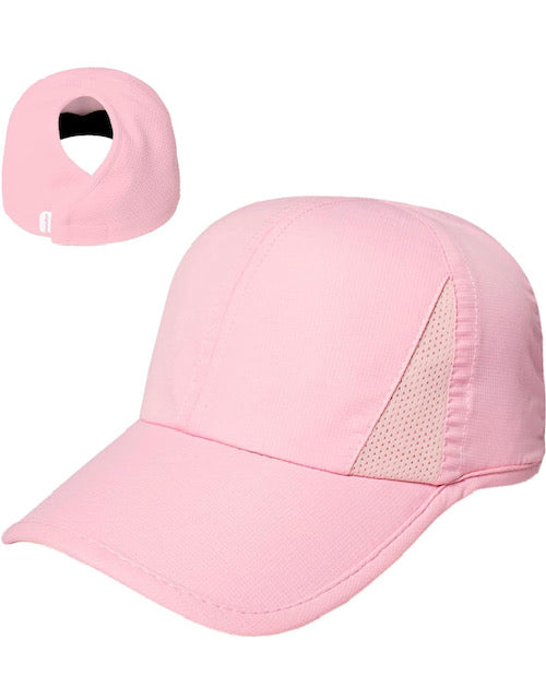 VELCRO BACK PONY TAIL HAT FEATHER LIGHT ACTIVE