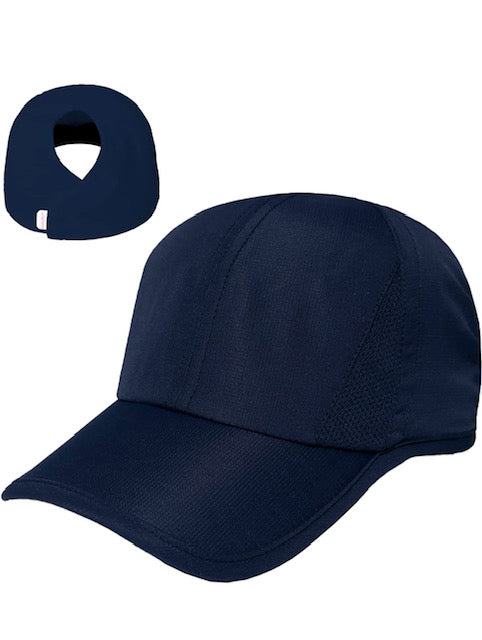 VELCRO BACK PONY TAIL HAT FEATHER LIGHT ACTIVE