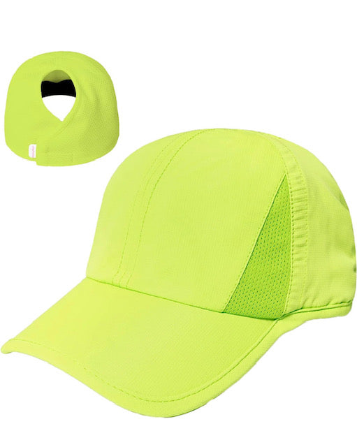 VELCRO BACK PONY TAIL HAT FEATHER LIGHT ACTIVE