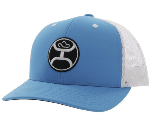 HOOEY PRIMO BLUE/ WHITE TRUCKER WITH BLK / WHITE LOGO OSFA 2246T-BLWH
