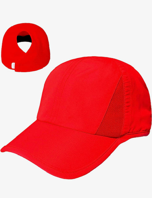 VELCRO BACK PONY TAIL HAT FEATHER LIGHT ACTIVE