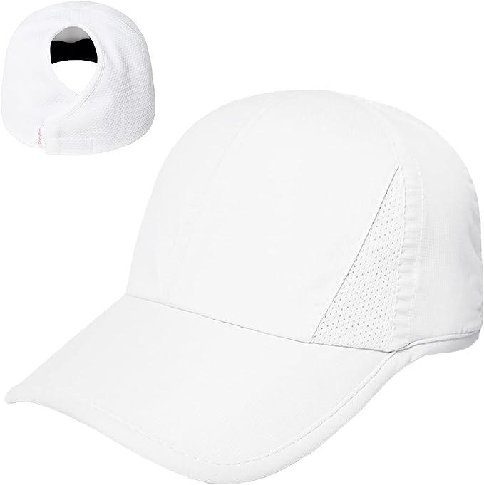 VELCRO BACK PONY TAIL HAT FEATHER LIGHT ACTIVE